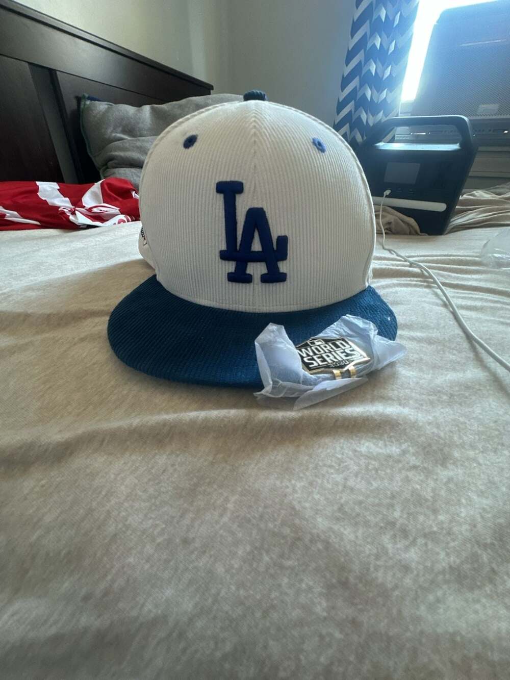 New Era Los Angeles Dodgers Corduroy 59FIFTY Fitted Hat White Blue